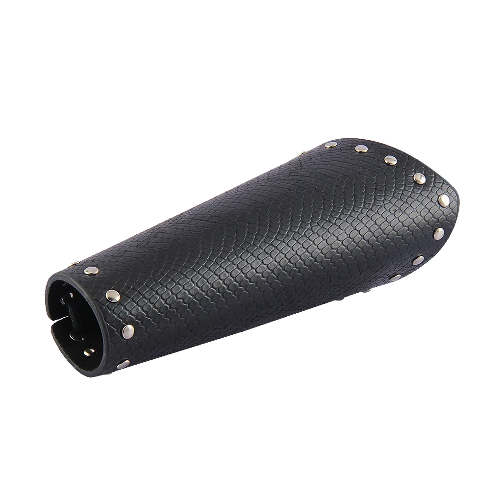 2 Piece Punk Rock Gothic Leather Wrist Bracer Guards Arm Protector Wristband 23.5 x 20cm