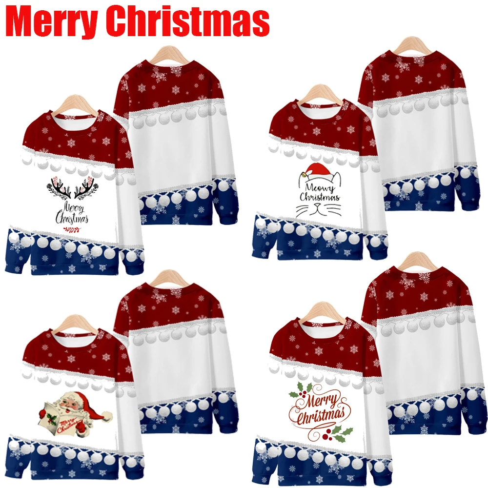 

Fashion 3D Christmas Round Collar Sweatshirts Fashion O-neck Unisex Hip Hop Tops Suitable Boys Girls Casual Outwear Clothing