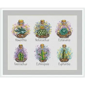 

Succulents in the bottle patterns Counted Cross Stitch 11CT 14CT 18CT DIY Chinese Cross Stitch Kits Embroidery Needlework Sets