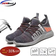 Dewbest/одобренная CE Мужская Уличная Нескользящая дышащая защитная Рабочая обувь со стальным носком; Мужская защитная обувь с защитой от проколов