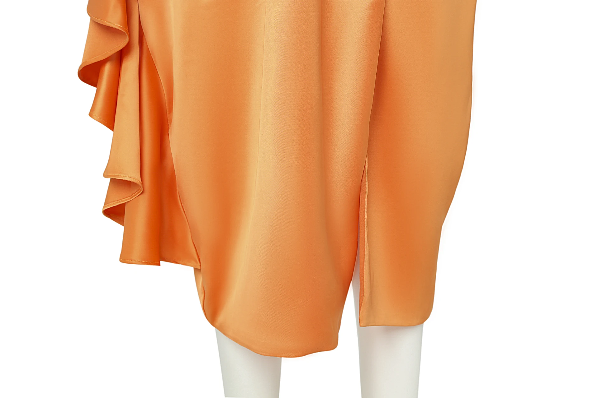 Оранжевые эластичные Сатиновые платья для выпускного вечера длиной до середины икры, облегающее платье с v-образным вырезом и оборками, арабское женское вечернее платье с блестками и кружевами Aplliques
