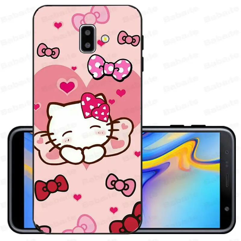 Чехол для galaxy j6 hello kitty Мягкий силиконовый черный чехол для телефона samsung galaxy j6 plus A6 A8 A9 A10 A30 A50 мобильные телефоны - Цвет: A10