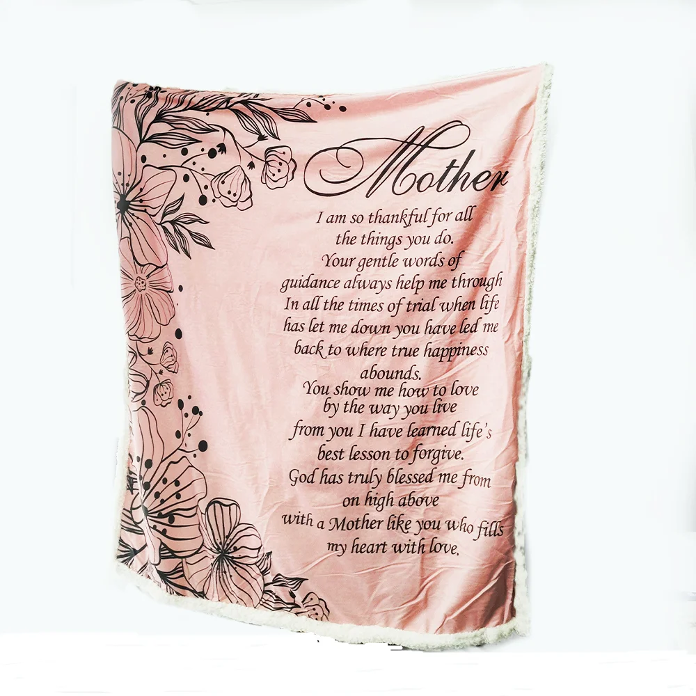 Promotional Letter To Yourself 3D Digital Printing Lamb Flannel Blanket Thickening Sofa Pink Anime Promotion | Дом и сад