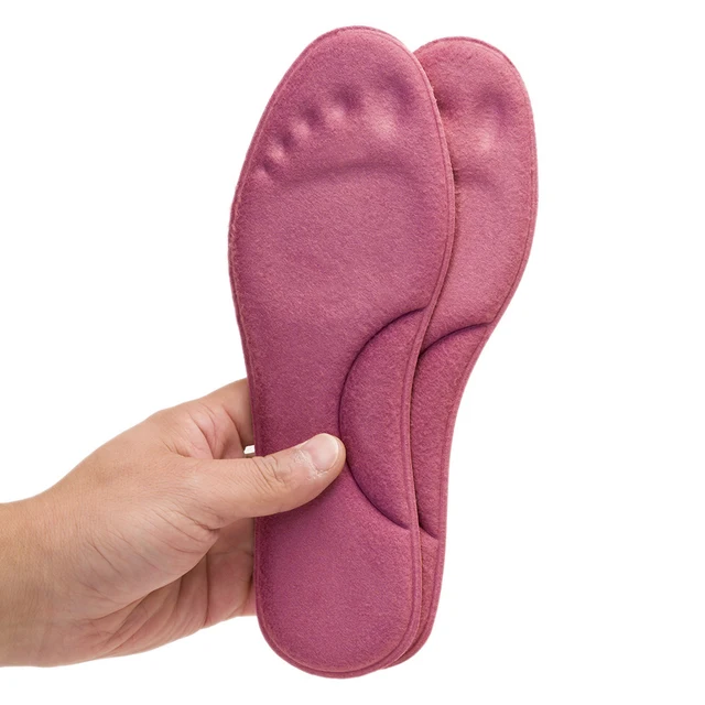 Self Heated Thermal Insoles for Feet Warm Memory Foam Arch Support Insoles for Women Winter Sports Shoes Self-heating Shoe Pads Red