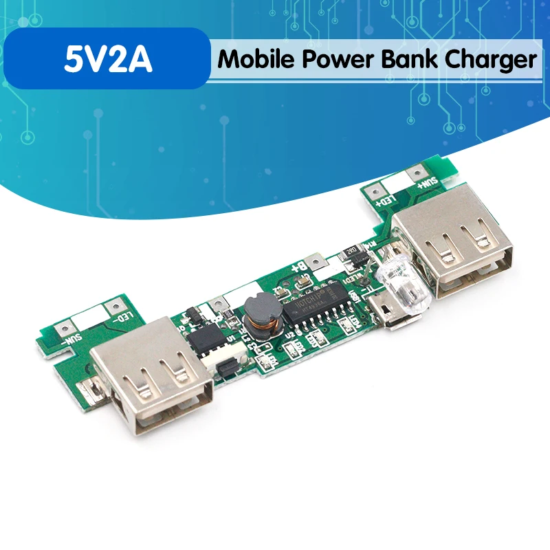 Зарядный модуль для литий-ионного аккумулятора 18650 USB 5 В 2 А светодиодный