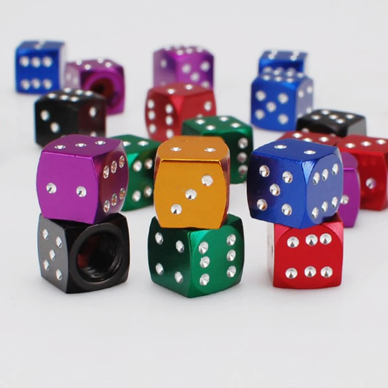 5Pcs/Lot Aluminum Alloy Car-styling AUTO Dice Dust Valve Caps Car Motorcycles Electric Cars Tire Valve Dust Cap