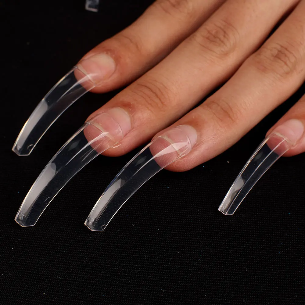500p Transparent Curved Half Covered False Nails Acrylic Stiletto Ballerina Nails Press On Nail Finger Extension Acrylic Fake False Nails Aliexpress
