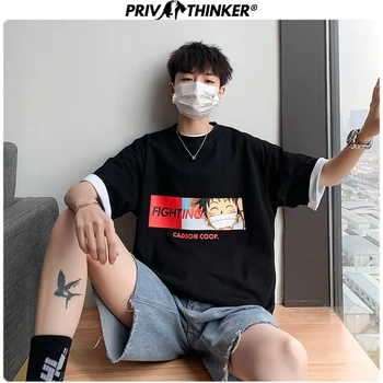 

Privathinker Men Summer Anime Printing Tshirts Men 2020 O-Neck T-Shirts Couple Streetwear Korean Clothes Tshirt Hip Hop Tees