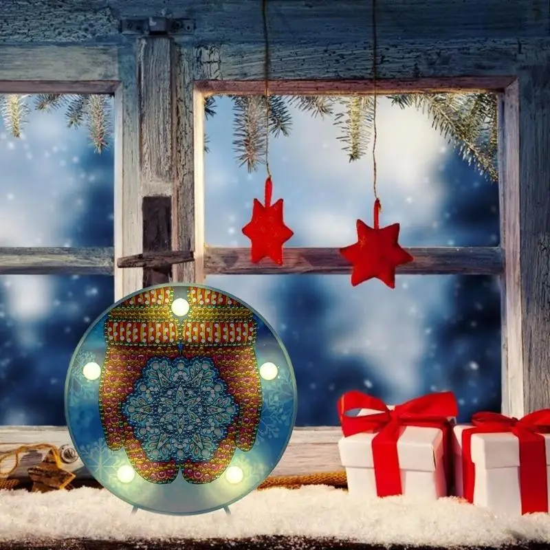 DIY 5D Санта Клаус специальный Форма алмазов картина лампа Рождественский орнамент светодиодный ночной Светильник вышивка домашний Рождественский Декор Светильник подарок