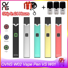 OVNS W02 Pod Vape комплект светодиодный индикатор Pod система Vape ручка наборы электронных сигарет для W01 Pod картридж VS minifit комплект