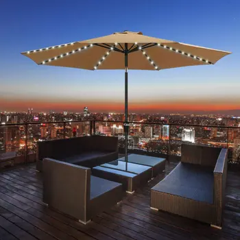 

Led Parasol Light String Lights 8 Brightness Modes Waterproof 104 Leds Remote Control Outdoor Garden Umbrella Tent Lights