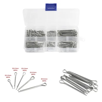 

175Pcs Assorted Sliver Split Pins Cotter Fixings Assorted Sizes Zinc Plated Steel Hard Case Link Split Cotter Pin Set