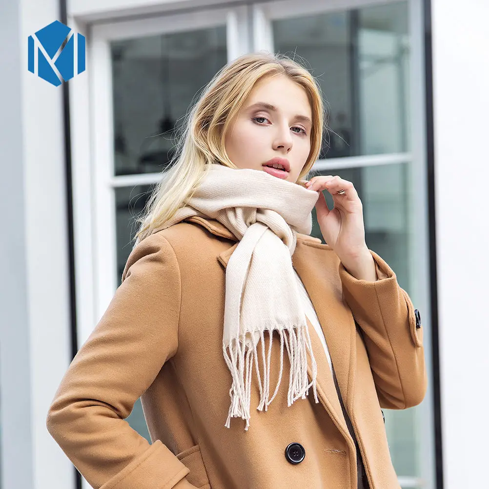 Beige Miya Mona, высокое качество, для женщин, девочек, кисточка, шерсть, теплый шарф, зимние шарфы, кашемировая шаль, модный элегантный плед, одеяло, шарф - Цвет: Beige