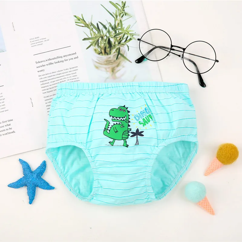 5 Pcs Boys Cotton Underwear Dinosaur Cartoon