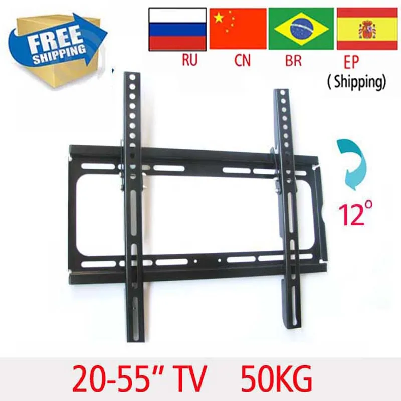 Универсальный 23 "37" 46 "50" наклон вниз 12 VESA 400X400 400X300 ЖК-телевизор, кронштейн для крепления к стене плазменной светодиодный полка