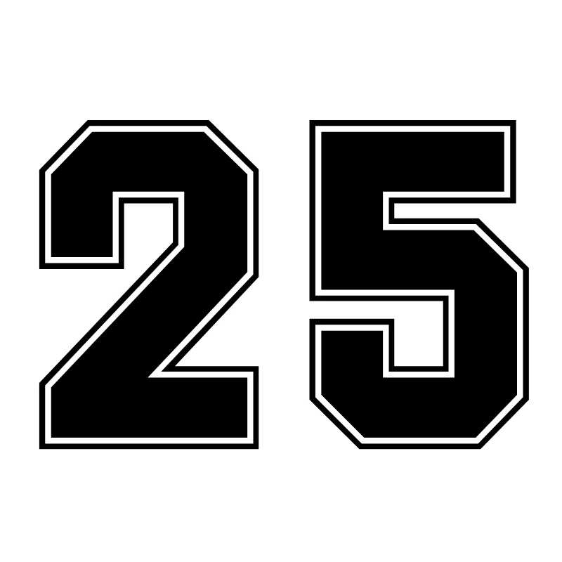 

Funny number 25 Car Vinyl Decal, Universal Decor Sticker Car Door Side Skirt Stripes Bumper Decal