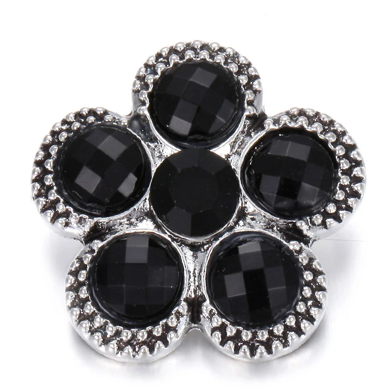 14 6 шт./лот, новинка, 18 мм, металлические кнопки, ювелирное изделие, Мульти Стиль, черные пуговицы, ювелирное изделие, 18 мм, браслет, браслет, кнопка, ювелирное изделие - Окраска металла: 14