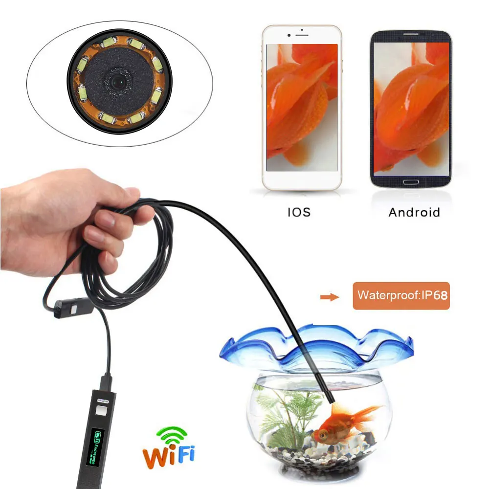 Borescope HD змеиная Камера Эндоскоп беспроводной водонепроницаемый для Android для IOS Прямая