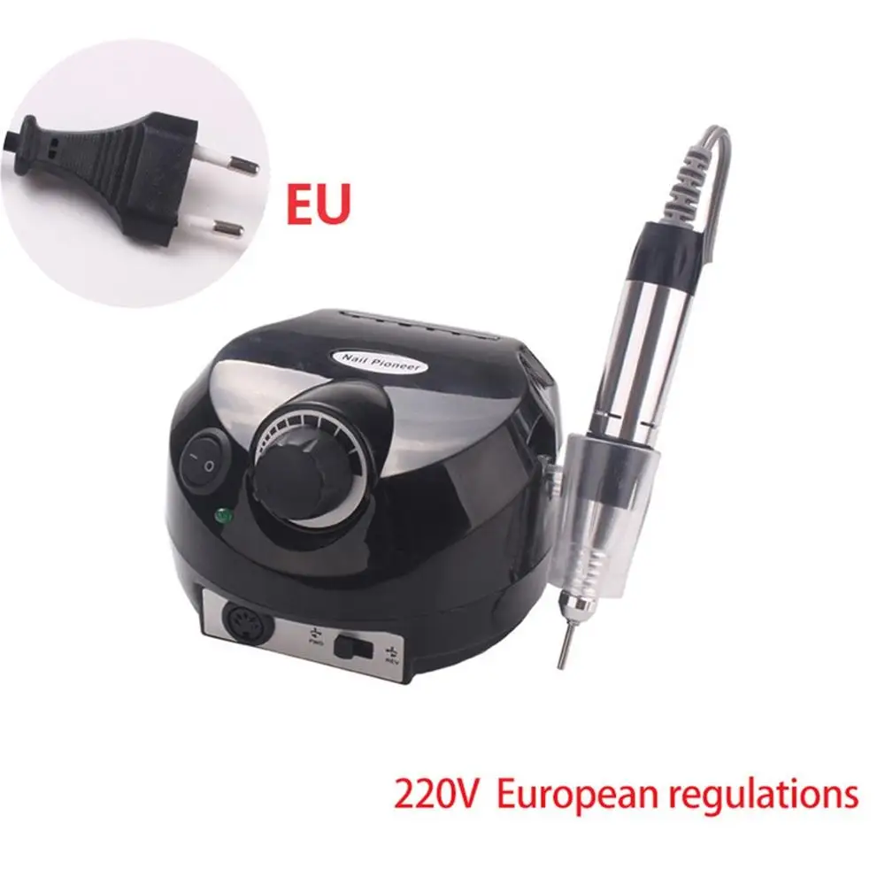 black Plug Type EU Горячая 35000 об/мин Электрическая дрель для ногтей маникюрный аппарат Набор для педикюра оборудование для маникюра инструменты для маникюра - Цвет: black Plug Type EU
