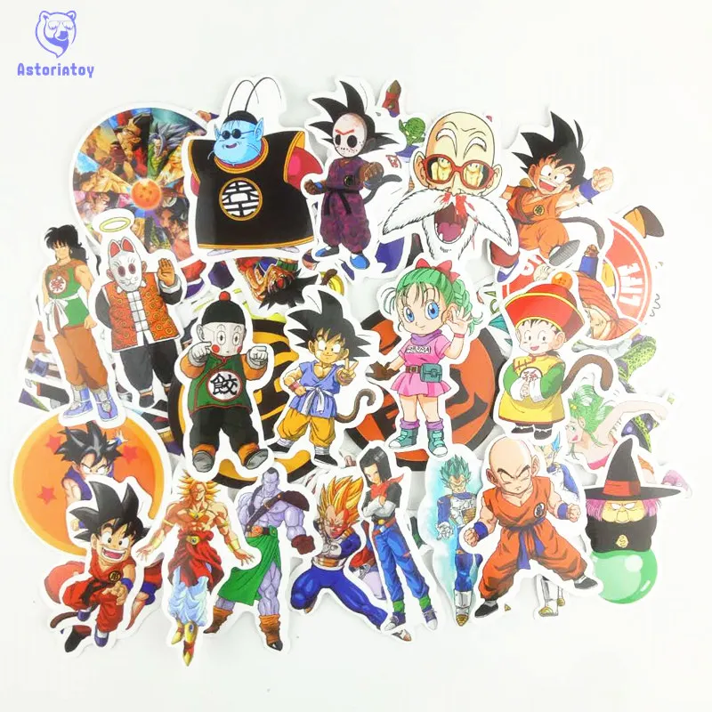 

50pcs/1lot Dragon Ball Z Super Saiyan Goku Vegeta Sticker Creative Personality Waterproof Laptop Sticker for Finger