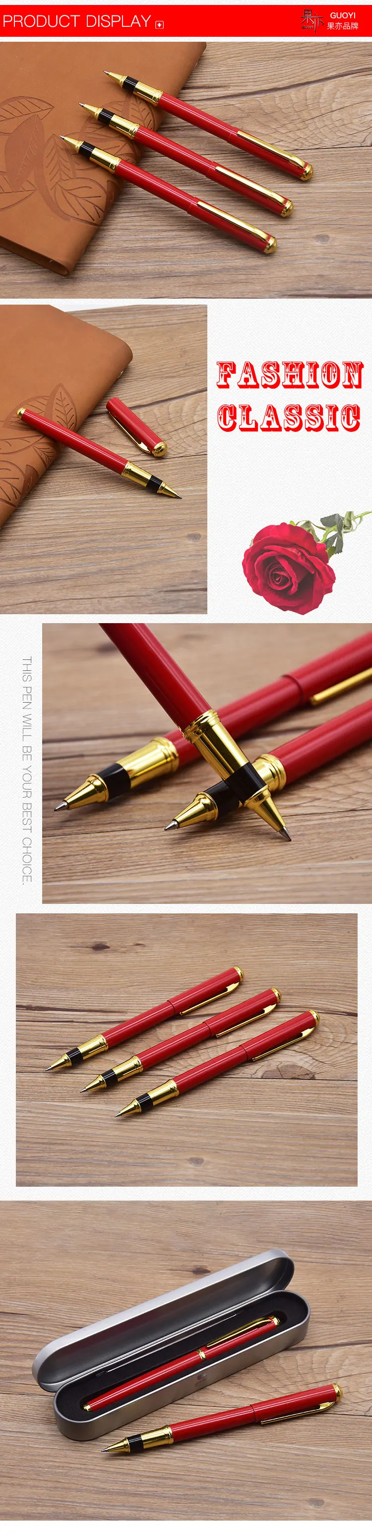 Guoyi A027 красный heavy metal гелевая ручка 0,5 мм наконечник узнать офисные школьные принадлежности покрытые фианитами с алмазным блеском, роскошный подарок ручка Отель Шариковая ручка для делового письма