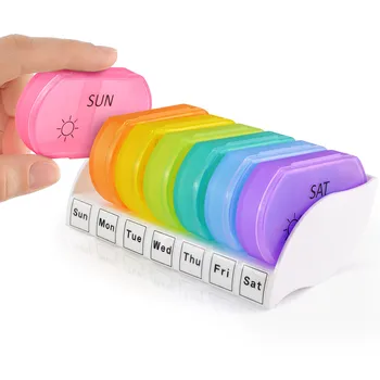 

2 Boxes Pill Box Organiser Set 7 Days Pill Case Mini Medicine Tablet Pill Boxes Medicine Tablet Dispenser Organizer Storage