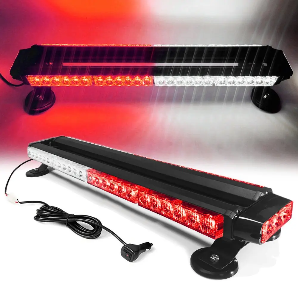 Car Accessories Led Light Bar 12V Strobe White Waterproof Led Bar Car Combo Working Light 54Leds For Jeep Warning Trunk Strobe - Испускаемый цвет: Red And White
