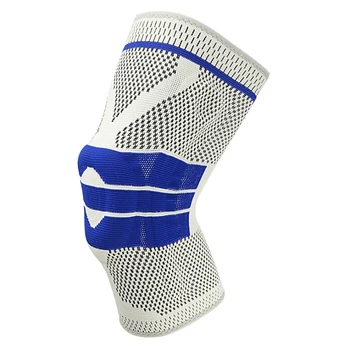 

1PCS Patella Knee Protector Brace Silicone Spring Knee Pad For Basketball Sports Knitted Compression Elastic Knee Sleeve Support