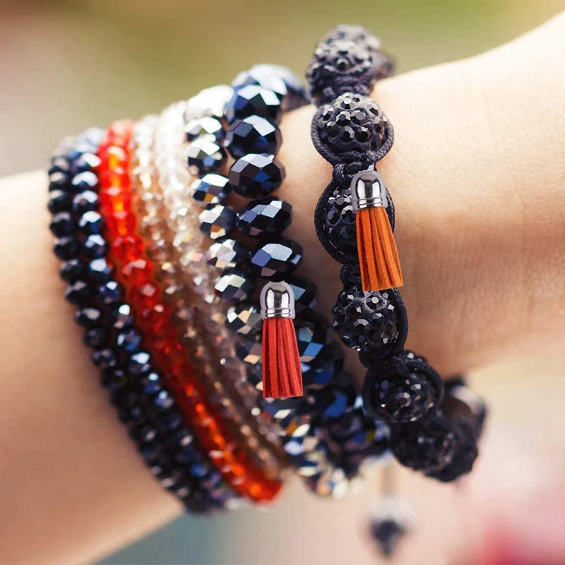 250Pcs/Set Keychain Tassels Bulk Colored Leather Tassel Pendants for DIY Keychain and Craft