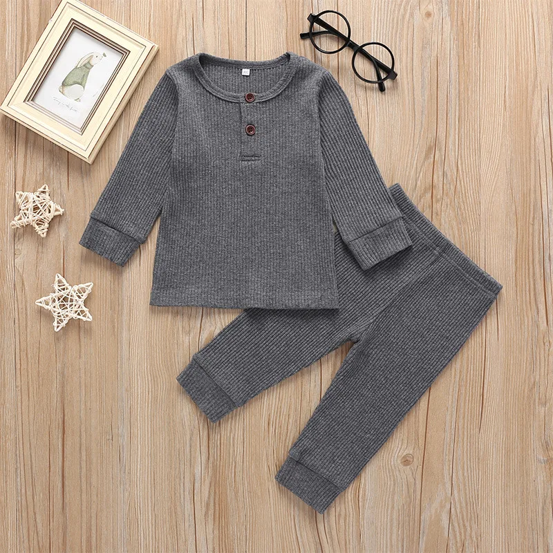 

2Pcs Newborn Baby Girl Clothes Set Fashion Autumn Long Sleeve Solid Color Romper Tops Pants Infant Clothing Outfits Baby boy