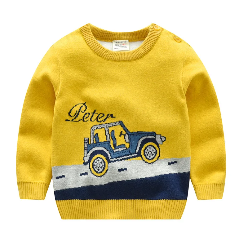 

2018 Autumn And Winter New Style Sweater BOY'S Crew Neck Korean-style Childrenswear Double Layer Thick Infants Child Cotton Pull