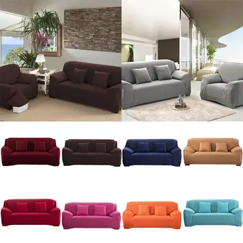 

Universal Couch Sofa Cover Spandex Non-slip Elasticity 1/2/3/4 Seater 1PC Stretch Solid For Living Room Popular Slipcover