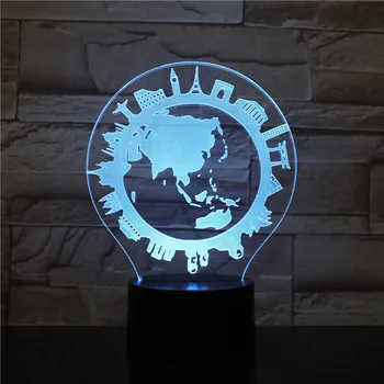

Global Village Best Gift for Children Touch Sensor Unique Decoration Festival 7 Color 3Led Night Light Lamp Smart Phone Control