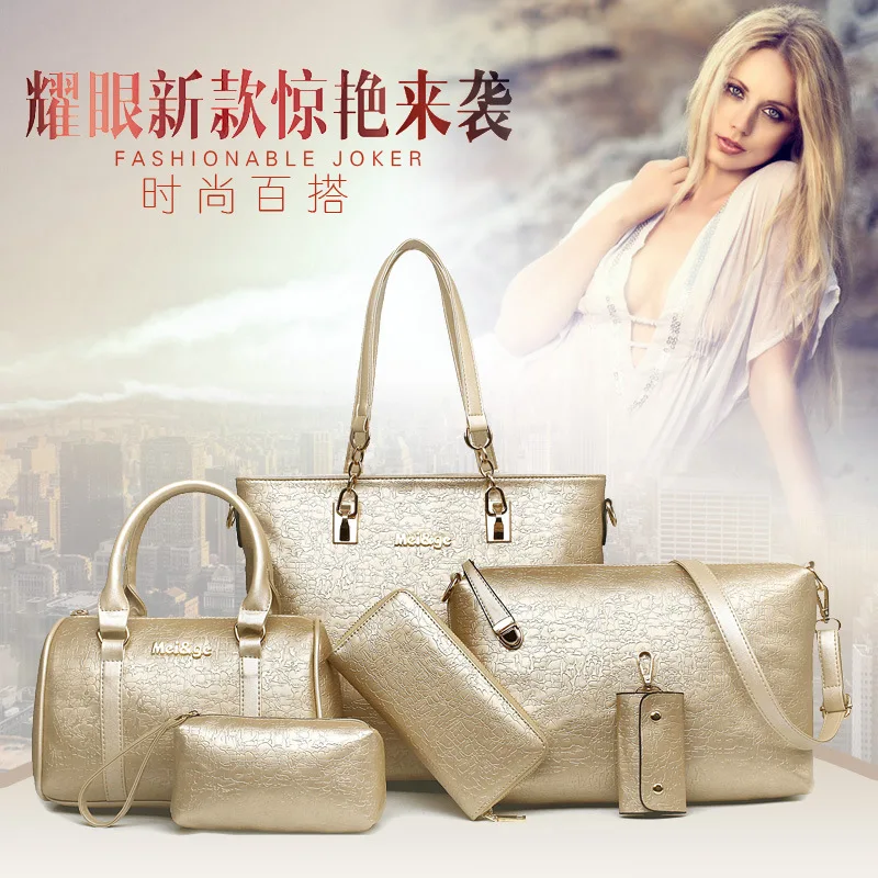 

2018 Spring Summer New Style WOMEN'S Bag Europe And America-Style Different Size Bags Six Pieces Set Hand Oblique Shoulder Bag
