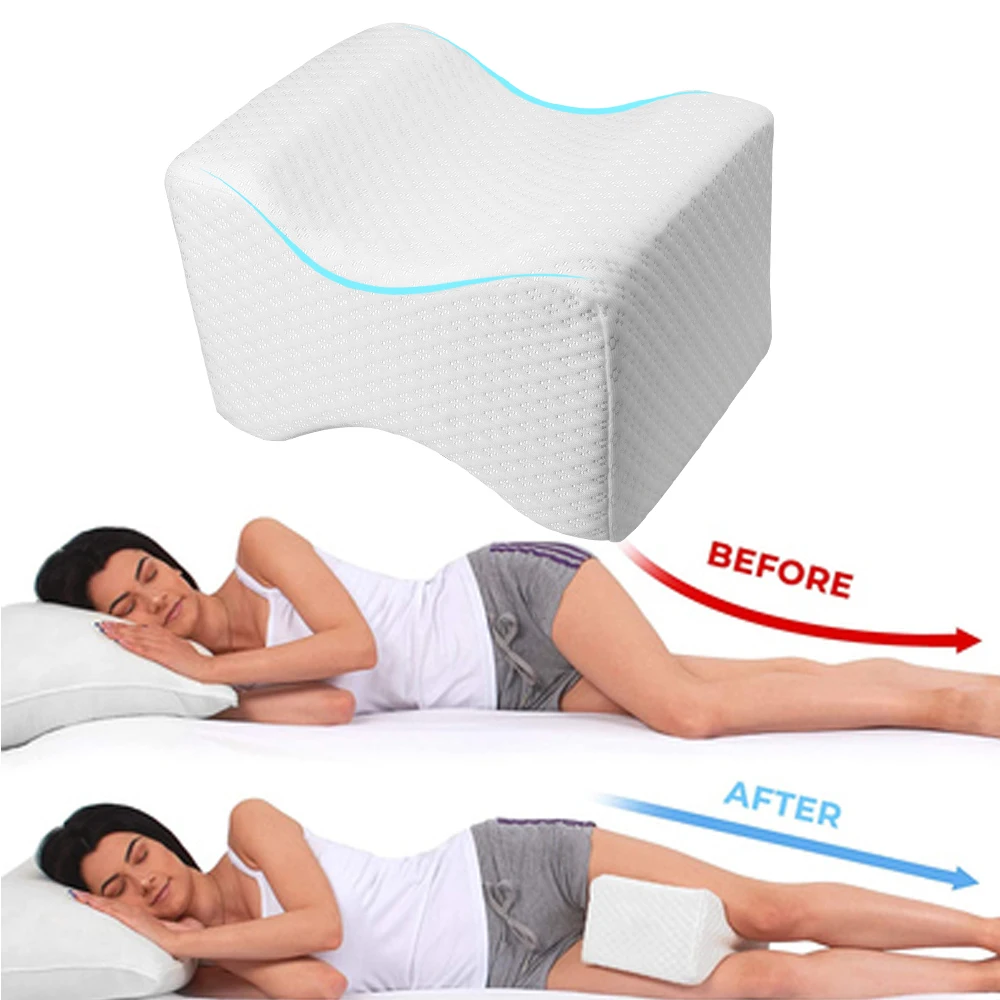 

Memory Foam Knee Pillow for Orthopedic Sciatica Back Leg Hip Back Support Align Spine Pregnancy Body Pillows for Side Sleepers