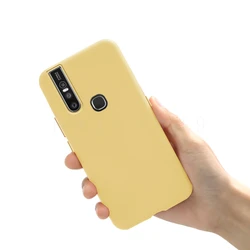 Soft Silicon TPU Candy Back Cover Phone Case with Full Cover Bumper Protection for Vivo V15 (Yellow)