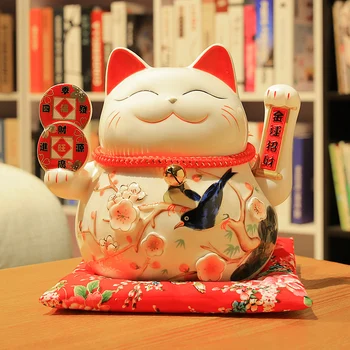 

Hot Selling Newest Rich Cat Furnishing Gifts Shop Japan Living Room Electric Shaking Hand Creative Ceramic Savings Maneki Neko