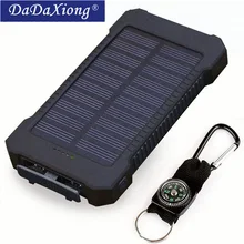 Солнечное зарядное устройство, водонепроницаемое, 10000 мА/ч, солнечное зарядное устройство, 2 usb порта, Внешнее зарядное устройство, зарядное устройство для Xiaomi, для iphone8, 8P X XS, 18650
