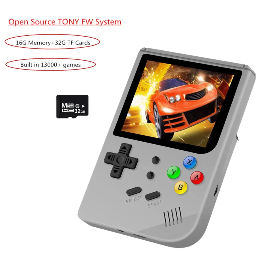 

Tony FW system RG-300 retro video game console 16G ROM Portable Handheld Game Player add 32GB TF built-in 13000+ classic games