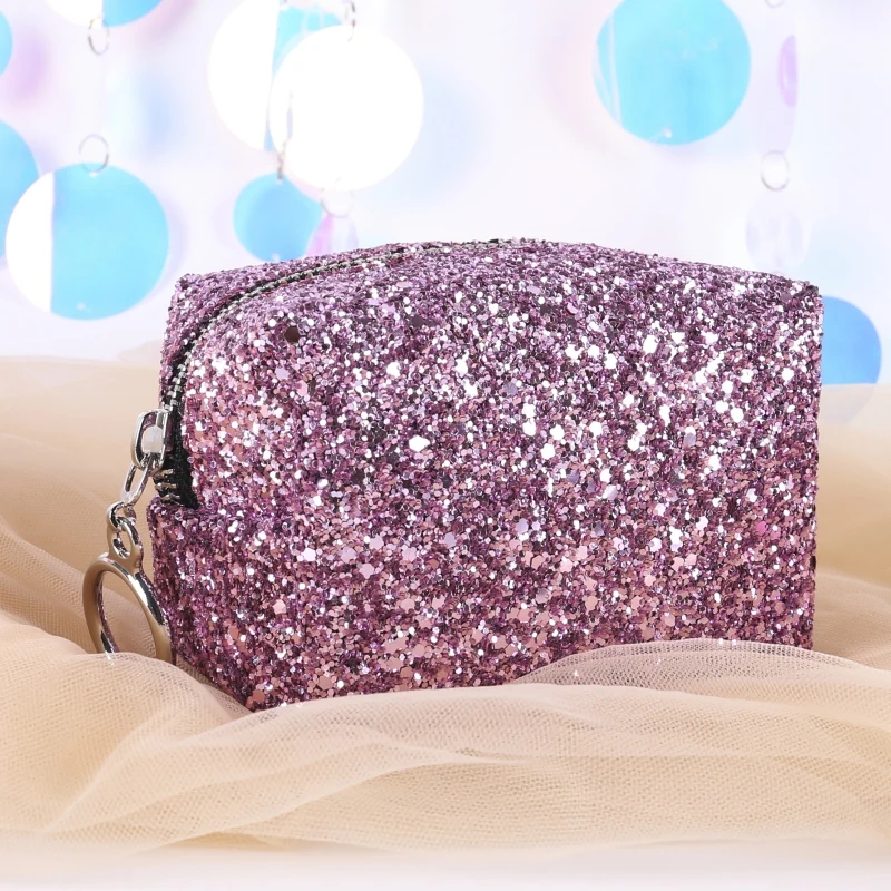 Блестящая блестящая сумка для макияжа маленькая квадратная сумка большая канцелярская сумка-Органайзер для хранения школьная офисная косметичка для подарка 2 цвета