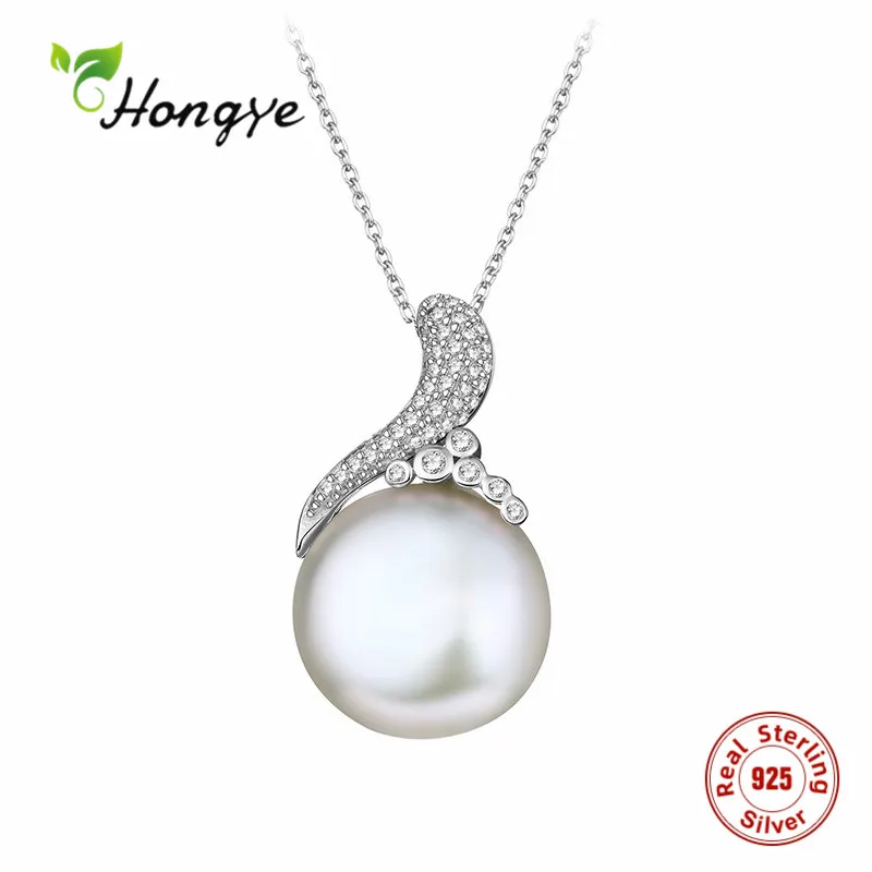 

Hongye 925 Sterling Silver Pearl Neckalce Ball Zircon Noble Elegant Simple For Female Birthday Party Fine Jewelry Colliers