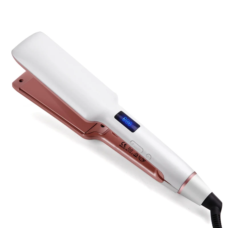 Plancha profesional ancha para el pelo, rizador de hierro plano de  cerámica, herramienta de estilismo con pantalla LCD Digital|Planchas de pelo|  - AliExpress