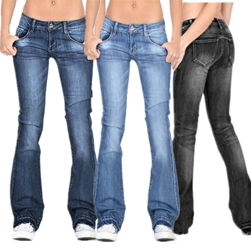 Las mujeres Denim Pantalones corte Bootcut Stretch Skinny Jeans Pantalones mujer ropa Jeans de moda de las mujeres 2021
