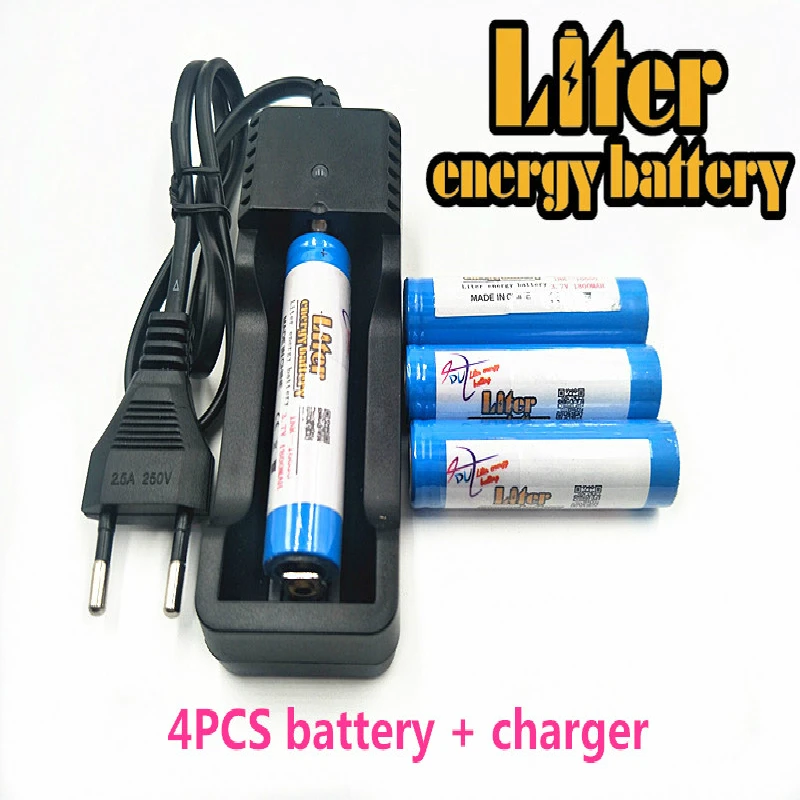 Литровый аккумулятор 16650 3 7 V 1800MAH литий-ионный + зарядное устройство для