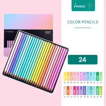 Marco – crayons de couleur Pastel de 24 couleurs, de forme carrée, pour dessin, ensemble pour écoliers, cadeaux pour enfants