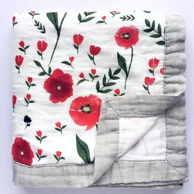 Bamboo Fiber Cotton Baby Muslin Swaddle For Infant Baby Bedding Sheet Bath Towel 2 Layers Blanket For Newborns