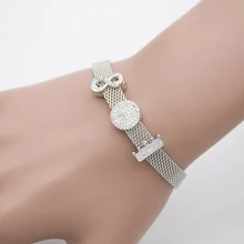 Mingshang посеребренный m hgih качественный сетчатый Браслет Panhome REFLEXIONS I'M queen женский браслет-Шарм подарок на день матери