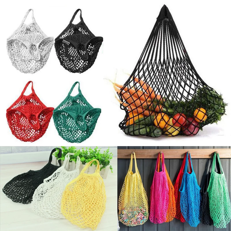 Eco-Friendly Reusable Cotton Mesh Grocery Tote Bag