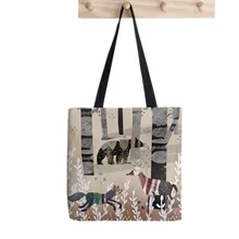 

2021 Shopper Forest In Sweater Tote Bag Harajuku Print Creativity shopper handbag girl Shoulder shopping bag Lady Canvas Bag
