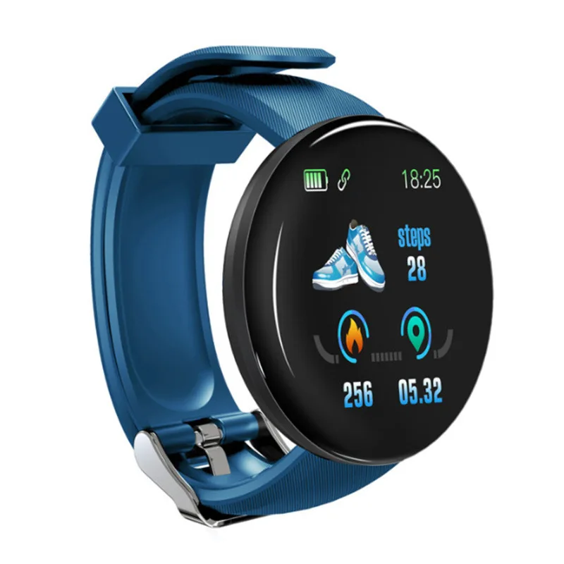 D18 Bluetooth Смарт-часы для мужчин и женщин, кровяное давление, умные часы, спортивный трекер, шагомер, 116 плюс, умные часы для Android IOS - Цвет: Синий